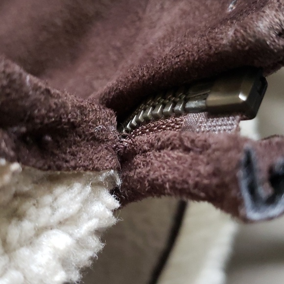 LEVI'S Men's Microsuede Trucker Jacket Vintage Brown Fleece Lining Size Medium - Picture 15 of 16